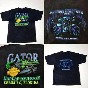 Vintage 2003 Y2K Harley-Davidson Daytona Bike Week Gator Tee Shirt - XXL